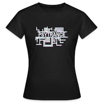 Psytrance Optik - Frauen T-Shirt - Schwarz - Vorne - AI Model Female 172 dark (172cm)