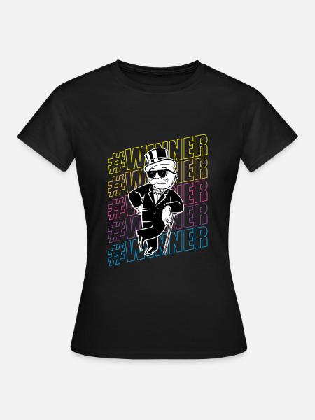 Monopoly Hashtag Winner Mit Lässigem Mr. Monopoly - Frauen T-Shirt - Schwarz