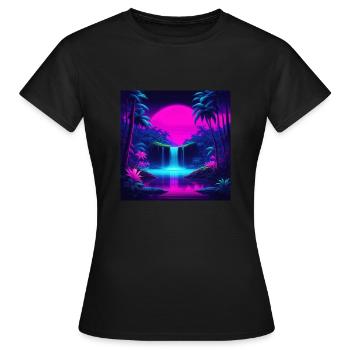 cascade néon - T-shirt Femme - noir - Devant - AI Model Female 172 dark (172cm)