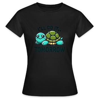 Tortues détendues - T-shirt Femme - noir - Devant - AI Model Female 172 dark (172cm)