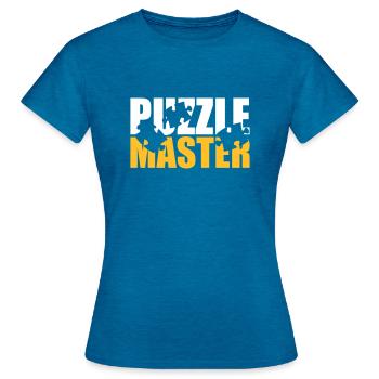 Puzzle - Women's T-Shirt - antique blue sapphire heather - Front - AI Model Female 172 dark (172cm)