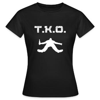 T.K.O. Drunken Man Évanoui Blackout Coma Blanc - T-shirt Femme - noir - Devant - AI Model Female 172 dark (172cm)