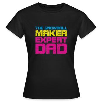 Le père expert en boule de neige - T-shirt Femme - noir - Devant - AI Model Female 172 dark (172cm)