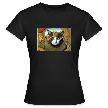Chat mignon - T-shirt Femme - noir - Devant - AI Model Female 172 dark (172cm)