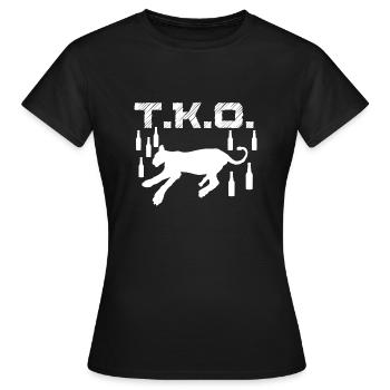 TKO Drunk Predator Évanoui Blackout Coma Blanc - T-shirt Femme - noir - Devant - AI Model Female 172 dark (172cm)