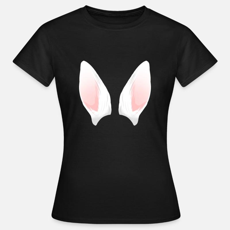 White rabbit ears rabbit spoon - Women's T-Shirt - black