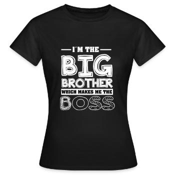 Je suis le grand frère branle moi le cadeau patron - T-shirt Femme - noir - Devant - AI Model Female 172 dark (172cm)