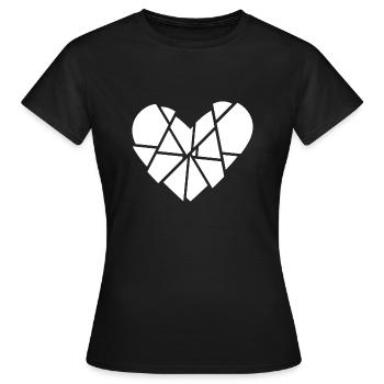 Coeur Brisé Éclats Éclats Anti Saint Valentin - T-shirt Femme - noir - Devant - AI Model Female 172 dark (172cm)