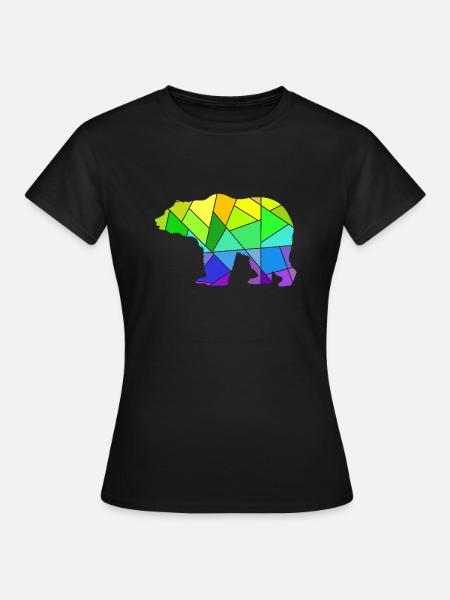 Bär bunte Geometrische Figuren - Frauen T-Shirt - Schwarz