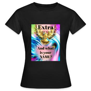 EXTRA Design - Frauen T-Shirt - Schwarz - Vorne - AI Model Female 172 dark (172cm)