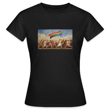 Art grec ancien Subtil Drapeau de la fierté - T-shirt Femme - noir - Devant - AI Model Female 172 dark (172cm)