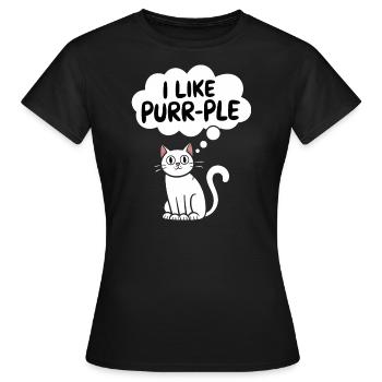 Color: Purple and Cats - Women's T-Shirt - black - Front - AI Model Female 172 dark (172cm)
