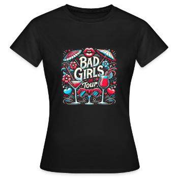 Girls on Tour Attention Women on Tour - T-shirt Femme - noir - Devant - AI Model Female 172 dark (172cm)