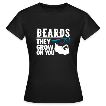 Drôle Barbe Ils se développent sur vous - T-shirt Femme - noir - Devant - AI Model Female 172 dark (172cm)