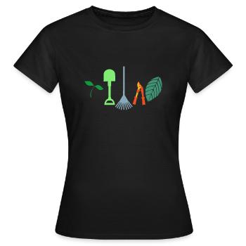 Jardinage matériel de jardinage - T-shirt Femme - noir - Devant - AI Model Female 172 dark (172cm)