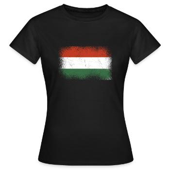 Hongrie Drapeau hongrois Drapeau hongrois Balaton Hongrie - T-shirt Femme - noir - Devant - AI Model Female 172 dark (172cm)