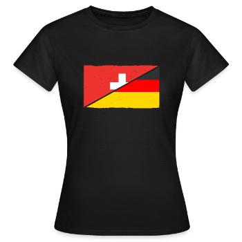 Suisse Allemagne Suisse - T-shirt Femme - noir - Devant - AI Model Female 172 dark (172cm)