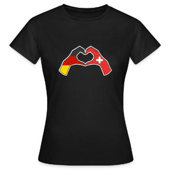 Suisse Allemagne Suisse - T-shirt Femme - noir - Devant - AI Model Female 172 dark (172cm)