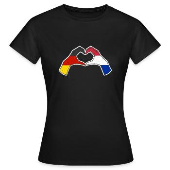 Pays-Bas Pays-Bas Allemagne Pays-Bas - T-shirt Femme - noir - Devant - AI Model Female 172 dark (172cm)