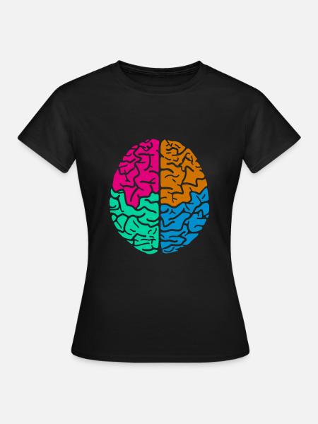 Cerebro colorido buntes Gehirn - Camiseta mujer - negro