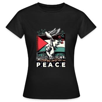 Palestine Flag Flag Freedom Demo - Women's T-Shirt - black - Front - AI Model Female 172 dark (172cm)