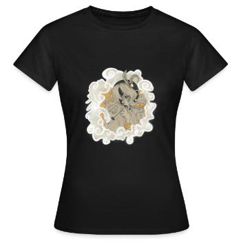 Son et la fumée - années 50 Rétro/Motif Vintage - T-shirt Femme - noir - Devant - AI Model Female 172 dark (172cm)