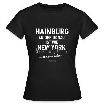 Hainburg an der Donau - Frauen T-Shirt - Schwarz - Vorne - AI Model Female 172 dark (172cm)