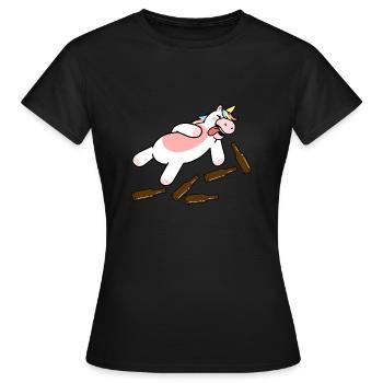 Licorne ivre - T-shirt Femme - noir - Devant - AI Model Female 172 dark (172cm)