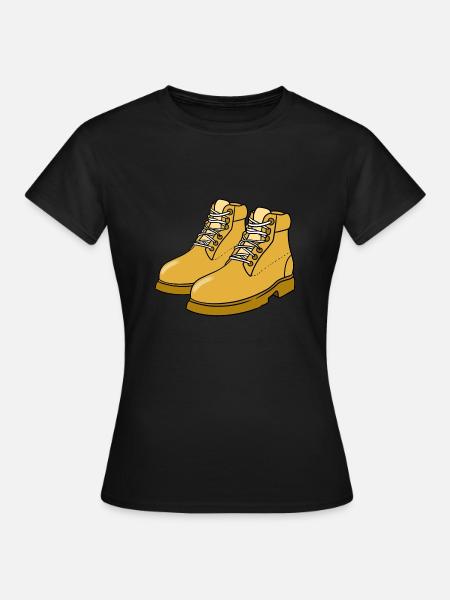 Stiefel - Frauen T-Shirt - Schwarz