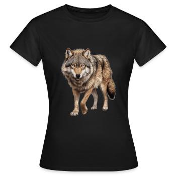 Wolf Shirt für alle Naturfreunde und Tierliebhaber - Frauen T-Shirt - Schwarz - Vorne - AI Model Female 172 dark (172cm)