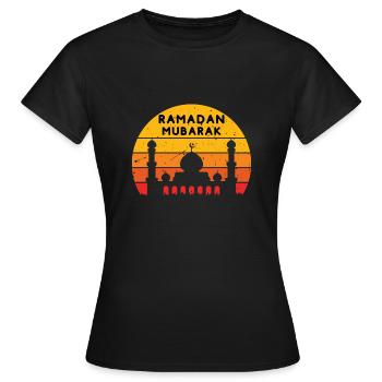 Ramadan Mubarak Sunset - Frauen T-Shirt - Schwarz - Vorne - AI Model Female 172 dark (172cm)