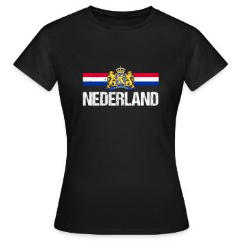 Pays-Bas Pays-Bas - T-shirt Femme - noir - Devant - AI Model Female 172 dark (172cm)