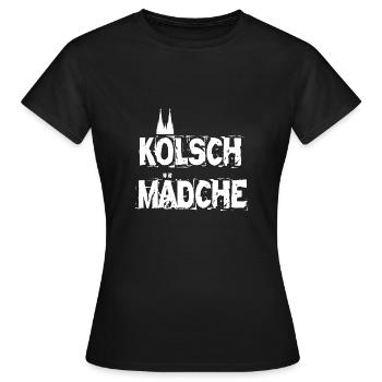 Kölsch Mädche - Kölnerin Kölner Dom Köln Kölle - Frauen T-Shirt - Schwarz - Vorne - AI Model Female 172 dark (172cm)