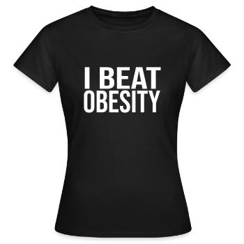 I Beat Obesity - Women's T-Shirt - black - Front - AI Model Female 172 dark (172cm)
