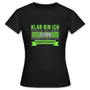 Embarrassant compétence de base du gendre motif - T-shirt Femme - noir - Devant - AI Model Female 172 dark (172cm)