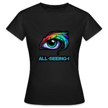 "ALL-SEEING-I" All-seeing eye - Women's T-Shirt - black - Front - AI Model Female 172 dark (172cm)