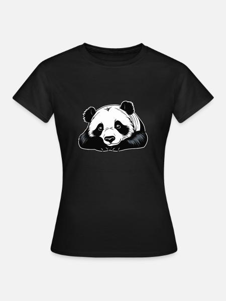 Panda Illustration - Frauen T-Shirt - Schwarz