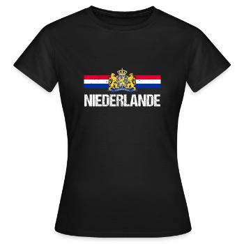 Holland Niederländer Niederlande - Frauen T-Shirt - Schwarz - Vorne - AI Model Female 172 dark (172cm)