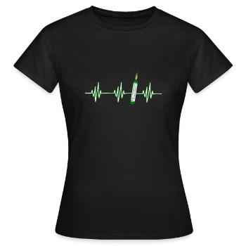 Heartbeat Pyro Cracker - T-shirt Femme - noir - Devant - AI Model Female 172 dark (172cm)