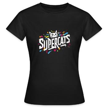 Supercats 8 Logo - Frauen T-Shirt - Schwarz - Vorne - AI Model Female 172 dark (172cm)