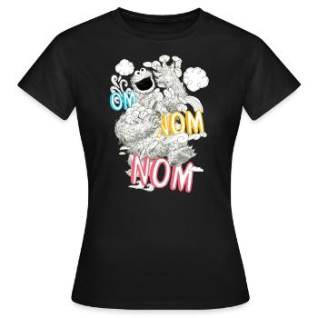 Sesame Street Om Nom Nom - Women's T-Shirt - black - Front - AI Model Female 172 dark (172cm)