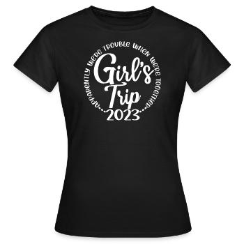 Girl's Trip 2023 Funny Girls Trip Weekend Vacation - Women's T-Shirt - black - Front - AI Model Female 172 dark (172cm)