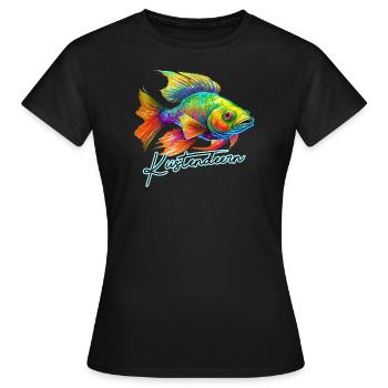 Küstendeern bunter Fisch - Frauen T-Shirt - Schwarz - Vorne - AI Model Female 172 dark (172cm)
