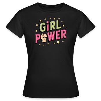 Unaufhaltsame Frauenpower - Frauen T-Shirt - Schwarz - Vorne - AI Model Female 172 dark (172cm)