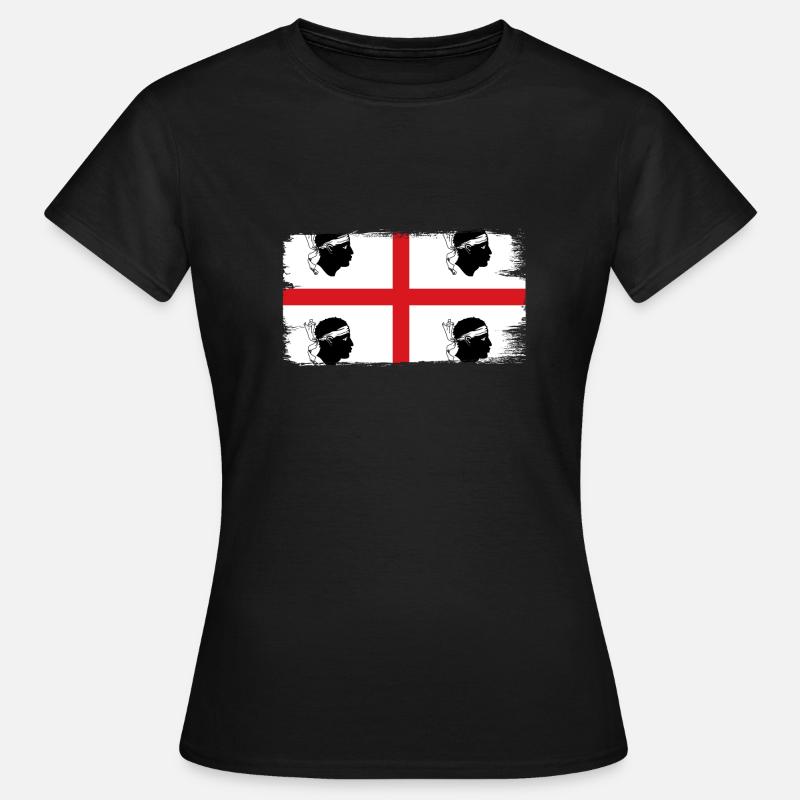 Drapeau de la Sardaigne Drapeau sarde Drapeau de la Sardaigne - T-shirt Femme - noir