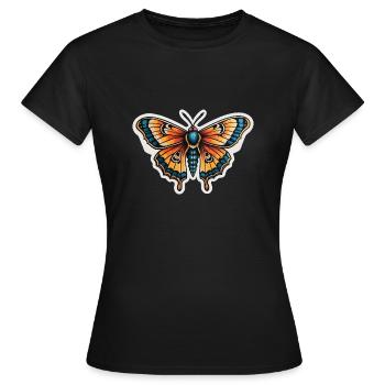 Papillon de nuit Néo Traditionnel - T-shirt Femme - noir - Devant - AI Model Female 172 dark (172cm)