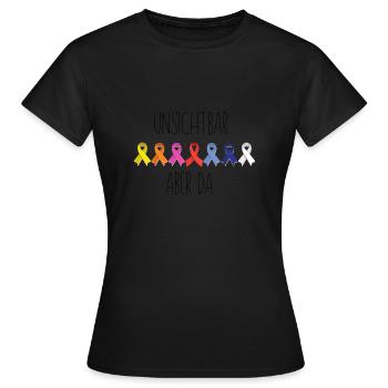 unsichtbare Krankheit Schleifen - Frauen T-Shirt - Schwarz - Vorne - AI Model Female 172 dark (172cm)