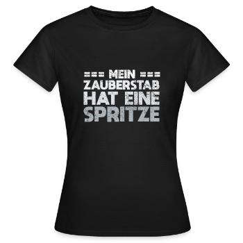 Mein Zauberstab Hat Eine Spritze - Frauen T-Shirt - Schwarz - Vorne - AI Model Female 172 dark (172cm)