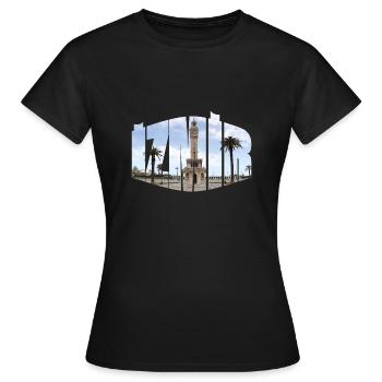 Izmir clock tower - Women's T-Shirt - black - Front - AI Model Female 172 dark (172cm)
