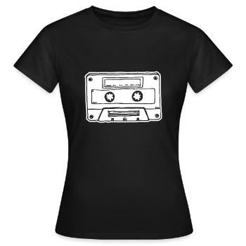 Cassette de musique Cassette audio - T-shirt Femme - noir - Devant - AI Model Female 172 dark (172cm)